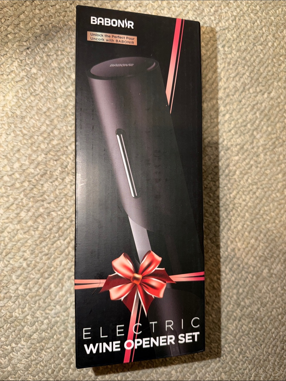 NWT Babonir Black Electric Wine Opener, Never Used - Brand New!